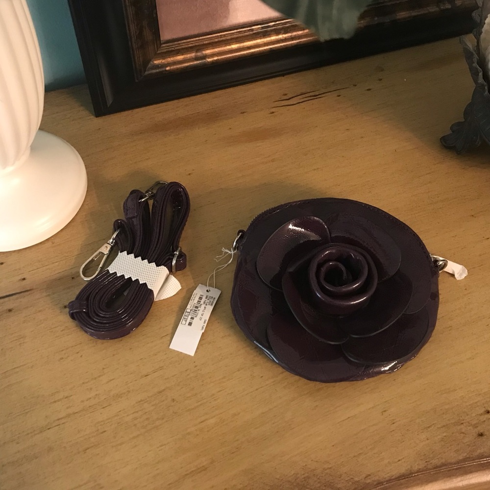 Purple rose purse Charming Charlie’s NWT